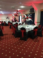 50 Black Spandex Universal Chair Seat Covers Meeting Wedding Party Event Used