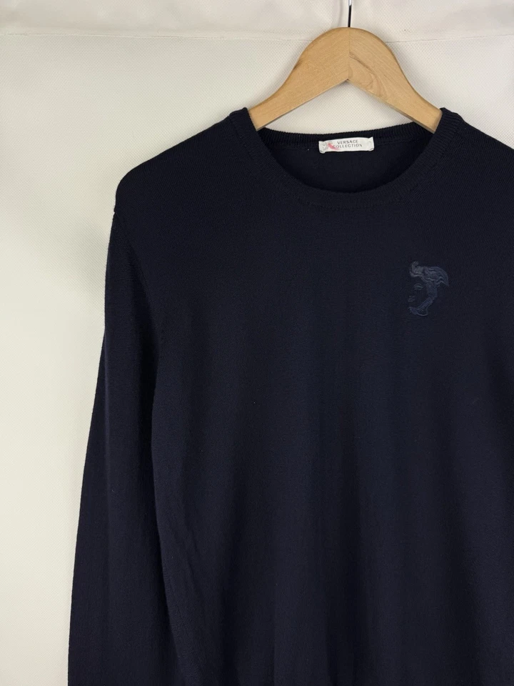 Versace Collection Men’s Virgin Wool Crewneck Lightweight Sweater Pullover - Image 4 of 4