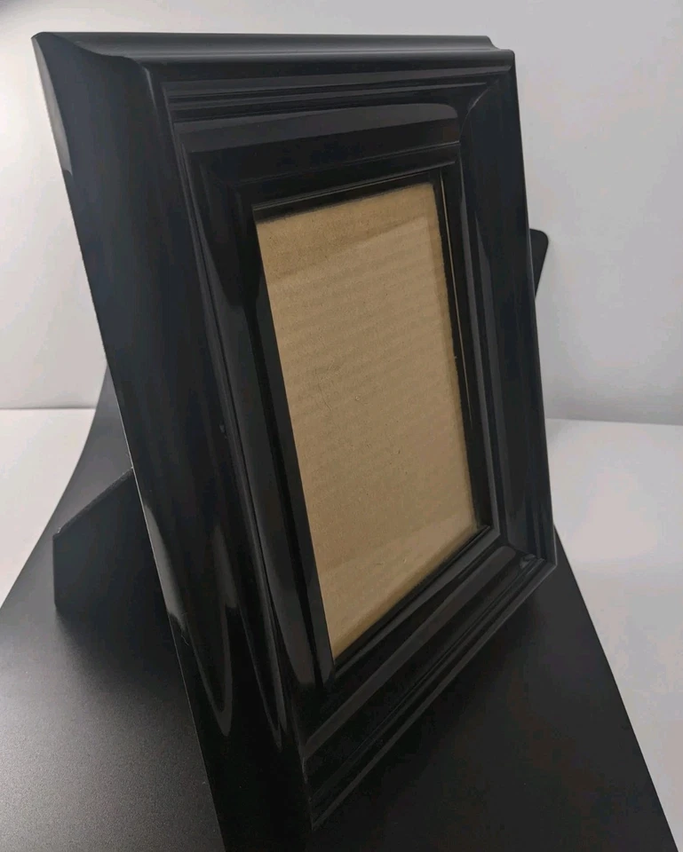 Marco de fotos decorativo negro brillante decoración del hogar 10 3/4"x 8 3/4" se adapta a 5x7" Foto 3 de 4