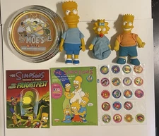 Mixed Simpsons Lot Moe’s Tavern Clock Burger King Bart Maggie POGs Graphic Novel