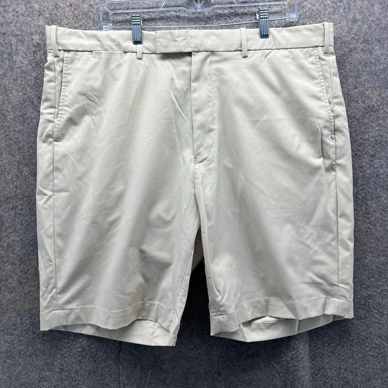 RLX Ralph Lauren Shorts Mens 40 Beige Chino Flat Front Tan Khaki Canvas