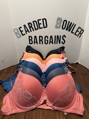 Sofra Women s Underwire Bra Size 44D. Lot Of 6.  3 NWT/3 NWOT.  Black/Blue/Pink