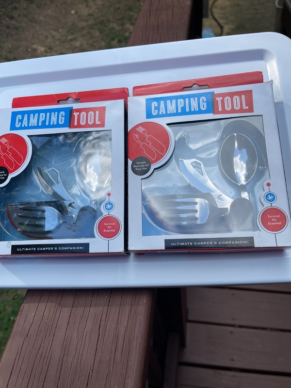 2 NEW Sets of Camping Tools Set Durable, Stainless Steel Utensils