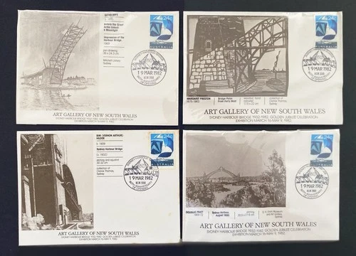 Australia 1982 50th Anniversary Opening of Sydney Harbour Bridge FDC's x 4