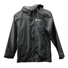 Columbia Kids M 10/12 Watertight ii Rain Jacket Black Hooded Zip Boys Girls