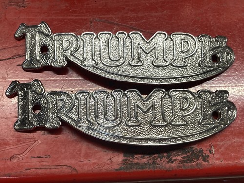 Vintage used Triumph pre unit rigid & S/A 1939-1956 tank badge emblems