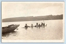 c1910's Women Swimming At Lake River Sanborn Minnesota MN RPPC Photo Postcard