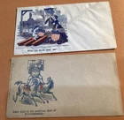 CIVIL WAR ENVELOPES - ENGLAND RIDING UNION & REB HORSE + CASKETS FOR REB LEADERS