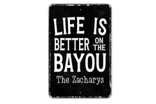 Personalized Bayou Rustic Metal or Vinyl Sign