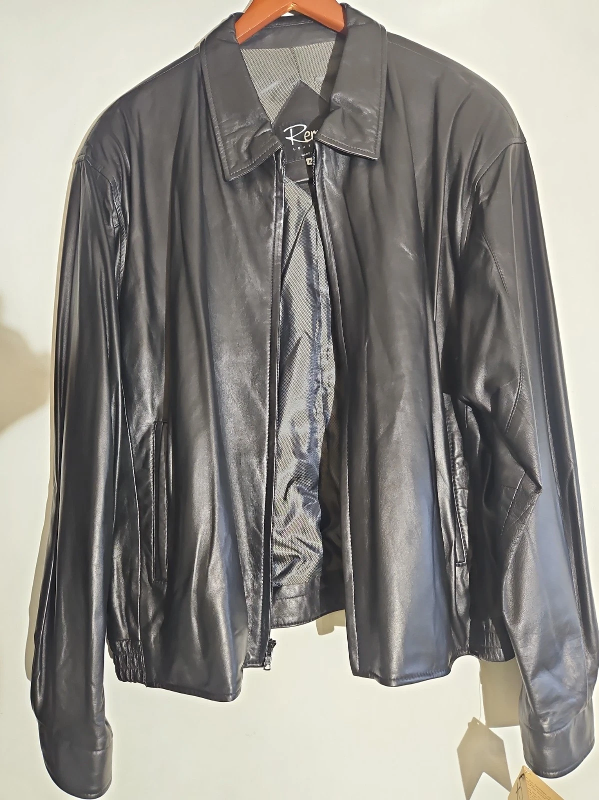New With Tag Remy Lambskin Black Leather Jacket Mens Sz 48 BUTTER SOFT! VeryNice - product detail image 19