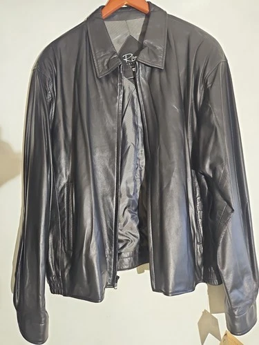 New With Tag Remy Lambskin Black Leather Jacket Mens Sz 48 BUTTER SOFT! VeryNice image 19