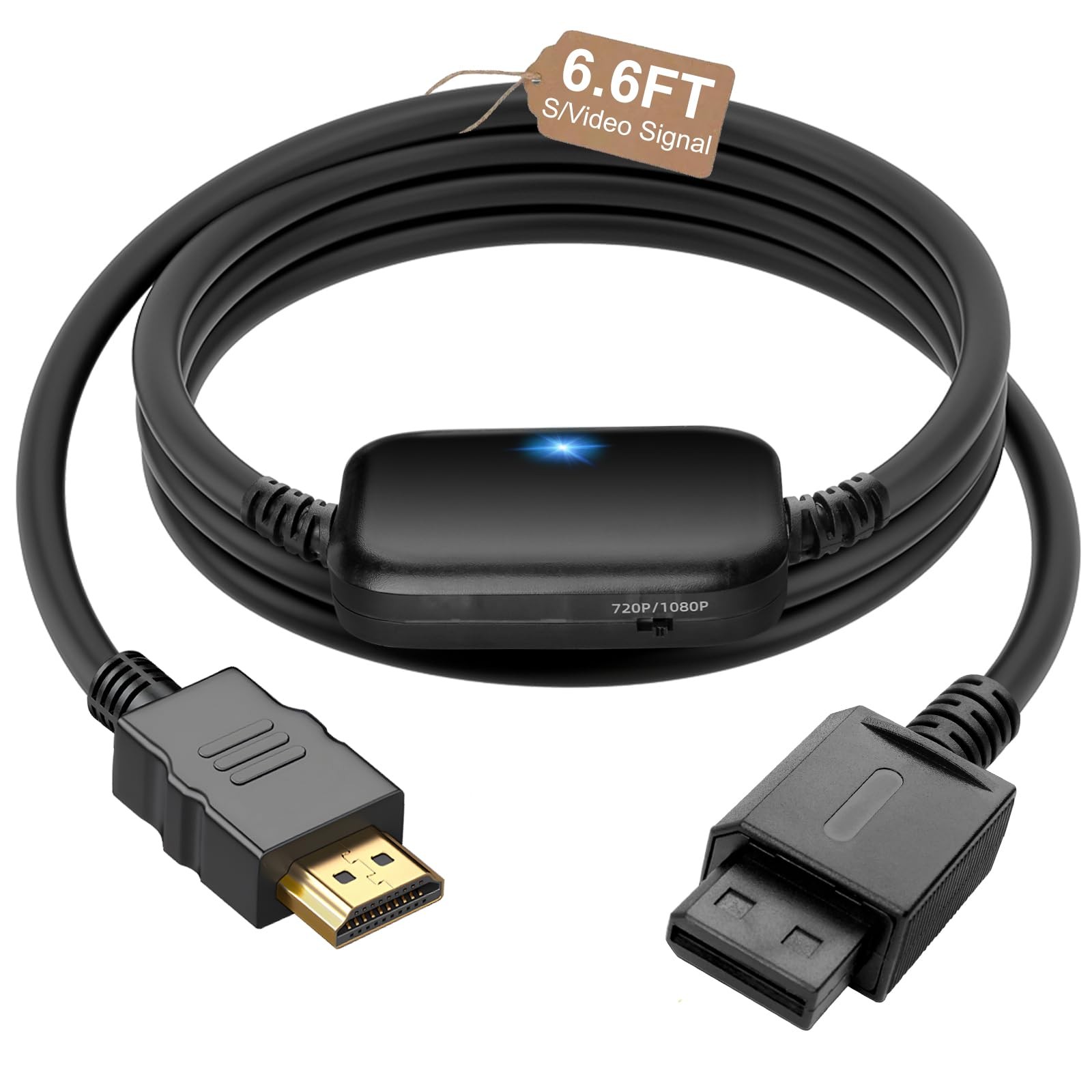 Herfair Wii to HDMI Adapter Support 43/169 Aspect Display 6.6FT Wii HDMI Cabl...