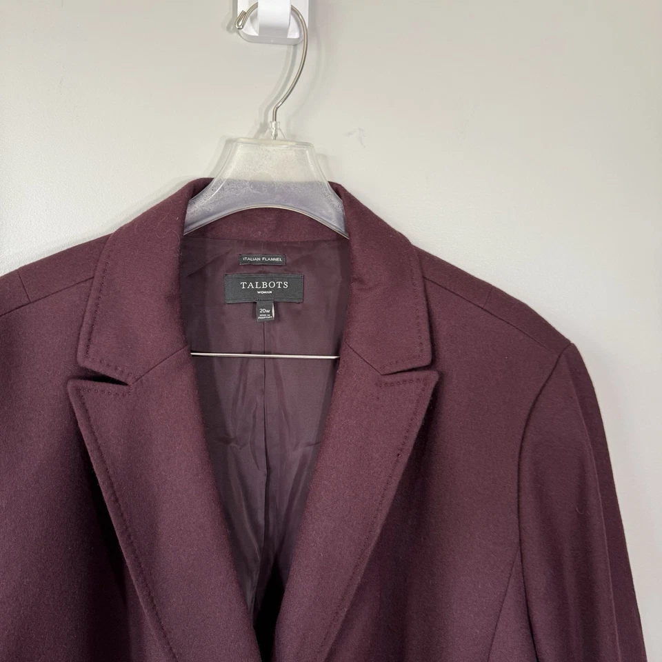 Blazer Talbots 20W Ciruela Púrpura Lana Tela Italiana Dinero Antiguo Academia Nuevo Foto 2 de 4