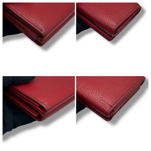 Gucci GG Marmont Leather Wallet Red USED hipped from Japan - Picture 7 of 14