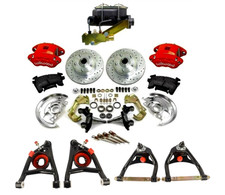 1964-1972 Chevelle Gto Elcamino Disc Brake Kit Control Arms Red Calipers