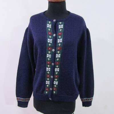L.L Bean Rundhalsausschnitt Cardigan Wolle Multi Brustumfang 40/42 UK Größe L Art.-Nr. Y14542