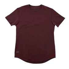 BYLT T Shirt Mens L Large Burgundy Athletic Fit Short Sleeve Drop Cut Lux Muscle