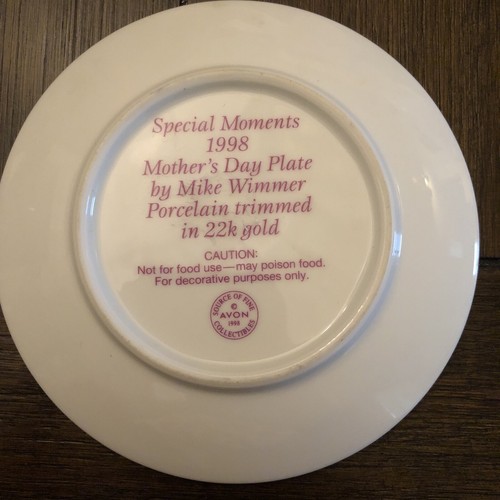 Special Moments 1998 Mothers Day Plate By Mike Wimmer Porcelin Trimmed 22k Gold - 第 3/3 張圖片