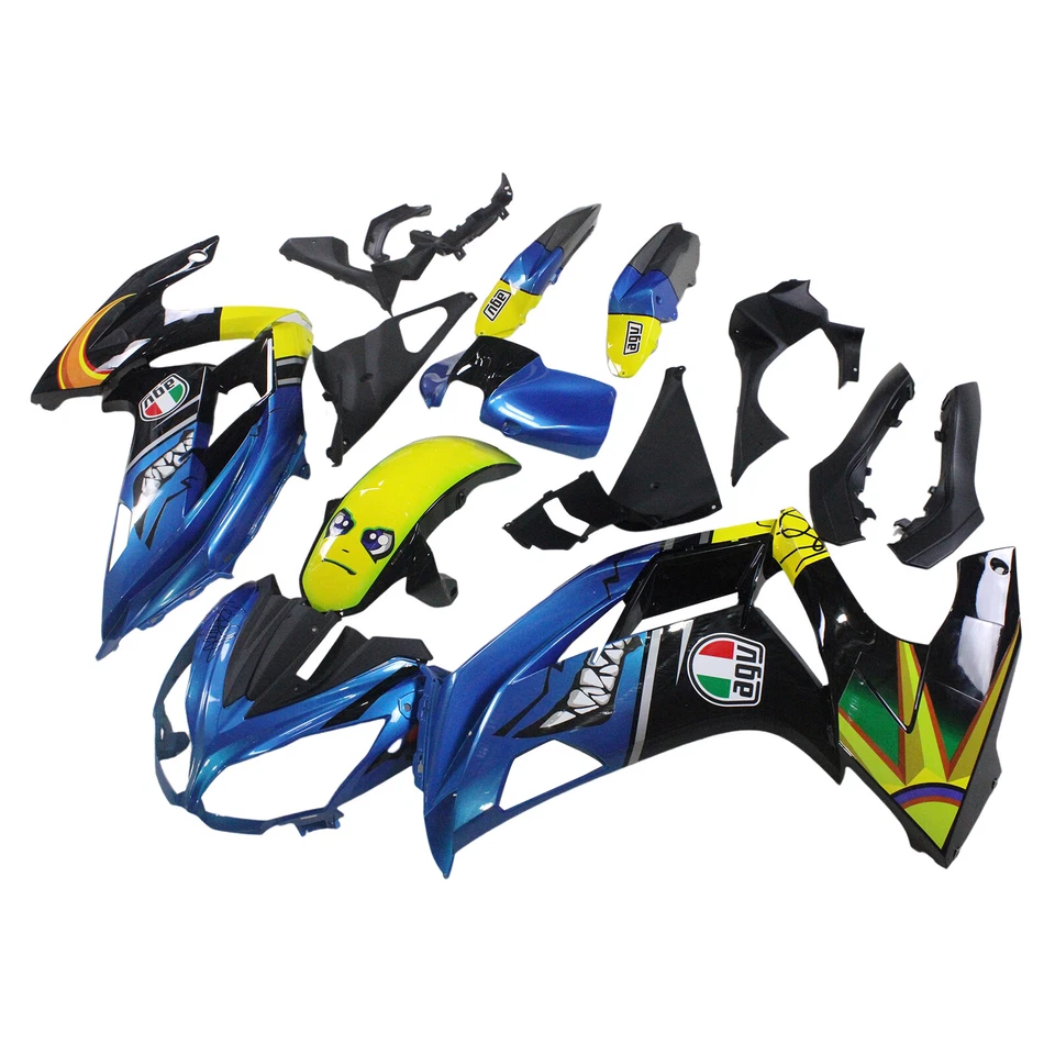 Plastic Fairing Kit for Kawasaki ER6F Ninja 650r 2012 - 2016 Body Kit Blue Black — 第 3/4 张图片