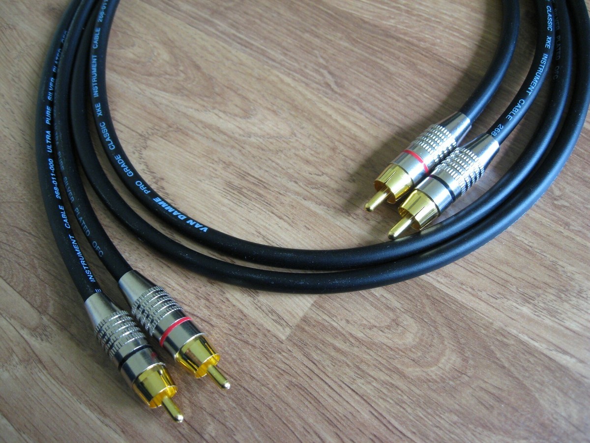 Van Damme Audio Cable - RCA Male To Bare Wire, 1 Meter, Silver Plated OFC, Red Sheath, For Turntables & Amps