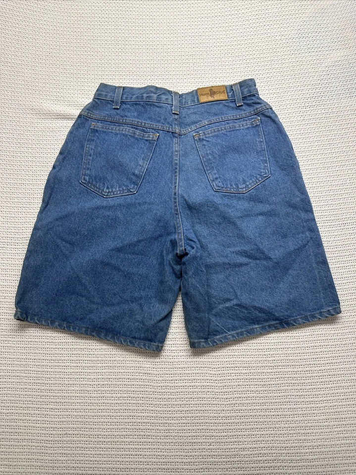 Pantalones Cortos Vintage Hunt Club Mamá Mujer 12 Tiro Alto Azul Medio Lavado Hecho en EE. UU. 30x8" Foto 2 de 4