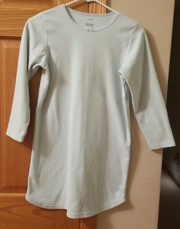 Carter's Girl's Size Large Light Blue Star Fleece Nightgown