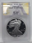 1988-S Proof American Silver Eagle ANACS PF 69 (11-29)