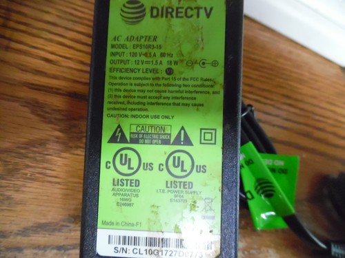 Directv AC adapter model eps10r3-15- 120 v-0.5a 60Hz - Picture 2 of 2