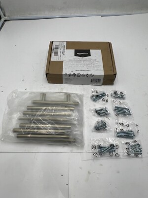 Box of 10 Amazon Basics Euro Bar Cabinet Handle 1/2'' Diameter 5.38''L Champagne