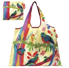 Reusable Shopping Eco Tote Bag Yellow Paradise Tropical Birds, Travel Friendly