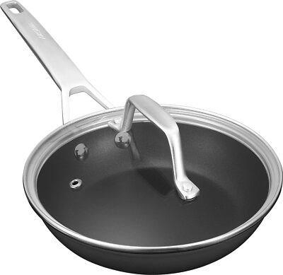 7 inch Small Egg Nonstick Frying Pan with Lid, EggsOmelette Burnt also Nonstick