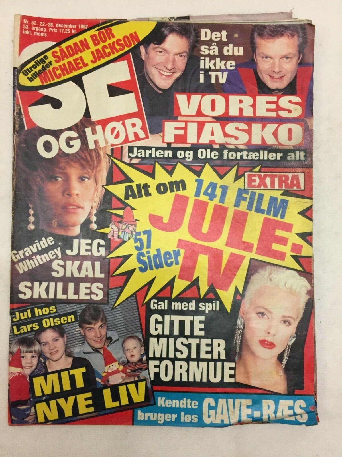 Whitney elizabeth houston divorce rumors vtg danish magazine 1992 "se og hoer"