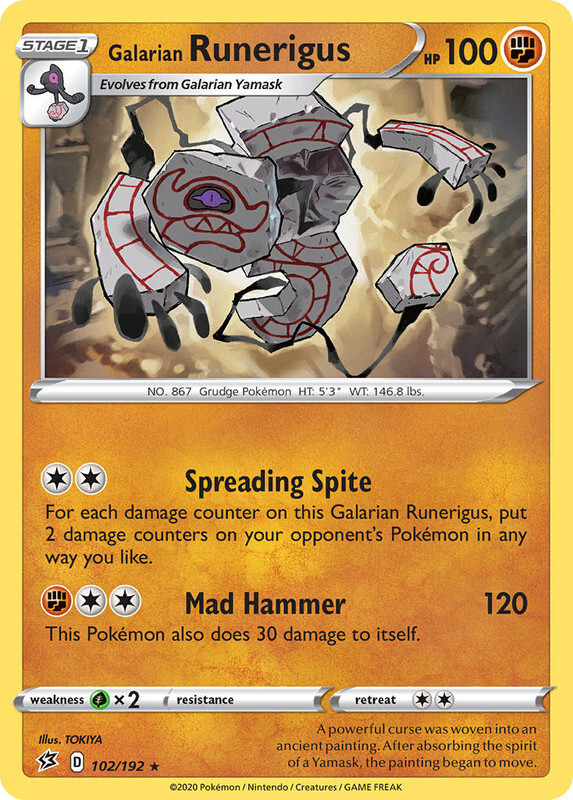 Galarian Runerigus 102/192 Rare Rebel Clash Pokemon TCG