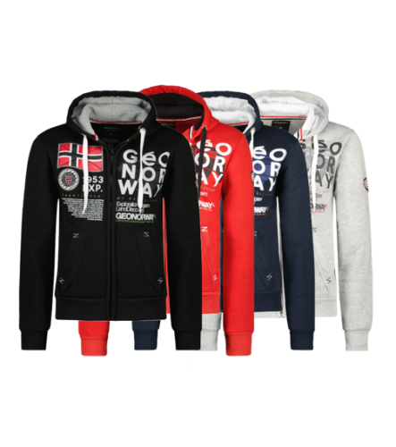 Geographical Norway Mens Hoodie Transition Jacket Sweater Gasado Sweat Shirt - Picture 1 of 17