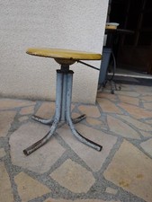 ANCIEN TABOURET INDUSTRIEL  METAL & BOIS ANNEE 40/60