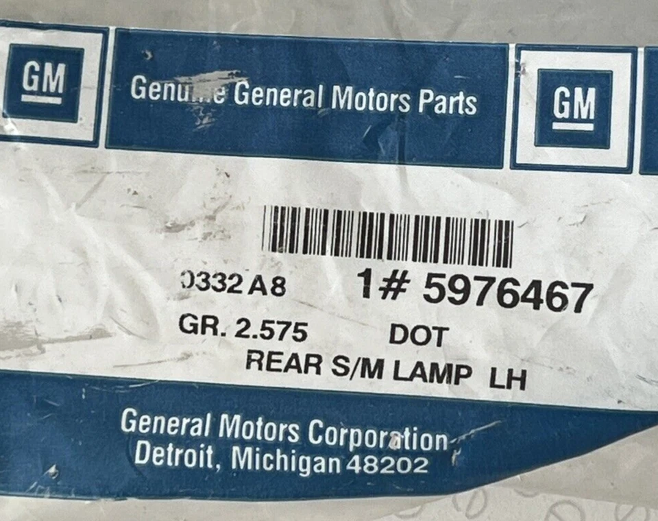 Marcador lateral reflector trasero LH genuino Cadillac Fleetwood 1993-1996 + limosnas Foto 3 de 3