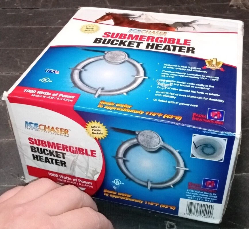 Farm Innovators W-409 Submergible Bucket Heater with Attached Guard, 1000 W.  85045014090 | eBay