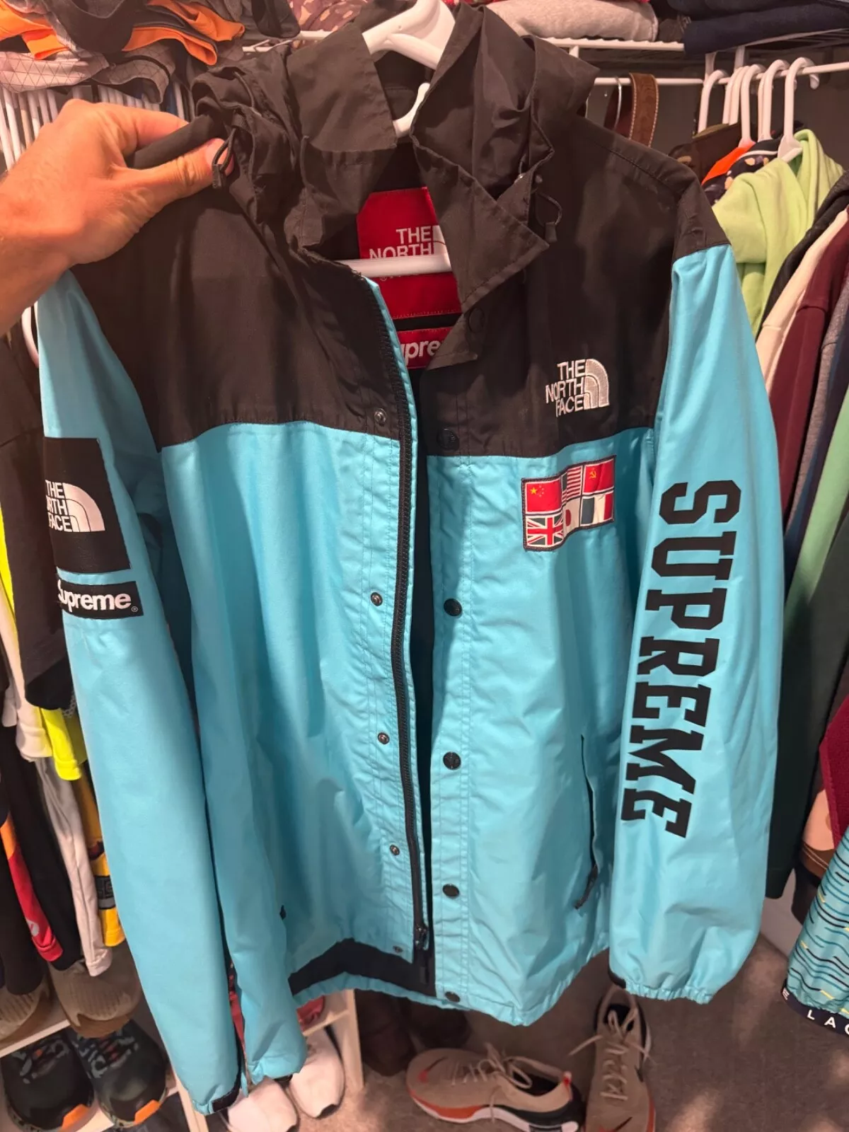 Veste Supreme x The North Face Coach Expedition taille Grand bleu
