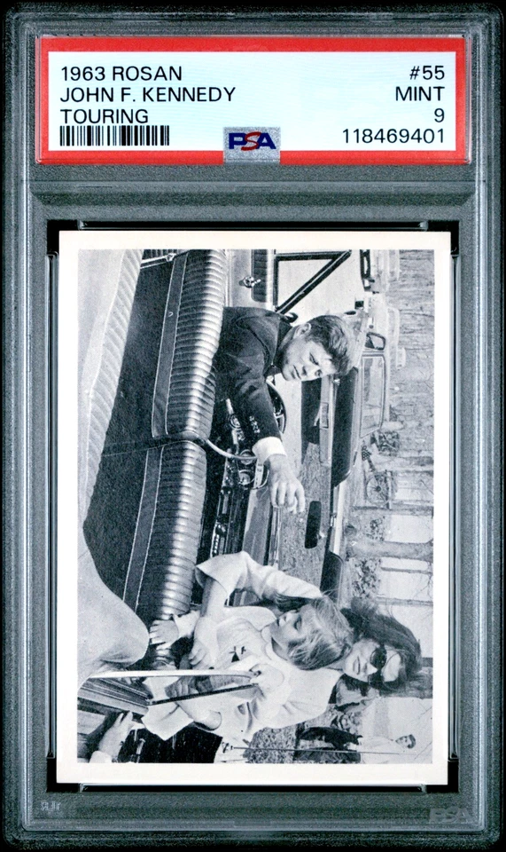 PSA 9 1963 Rosan John F Kennedy Jackie O Jacqueline Onassis #55 Rookie Card 60s - Image 2 of 3