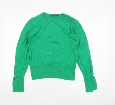 Sosandar Damen grün Rundhalsausschnitt Langarm Pullover Pulli Gr. 12