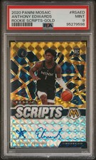 2020-21 Mosaic Basketball Anthony Edwards Rookie Scripts Auto Gold PSA 9
