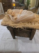 Members Mark 2005 Large Christmas Nativity Scene Baby Jesus & Manger Replacement