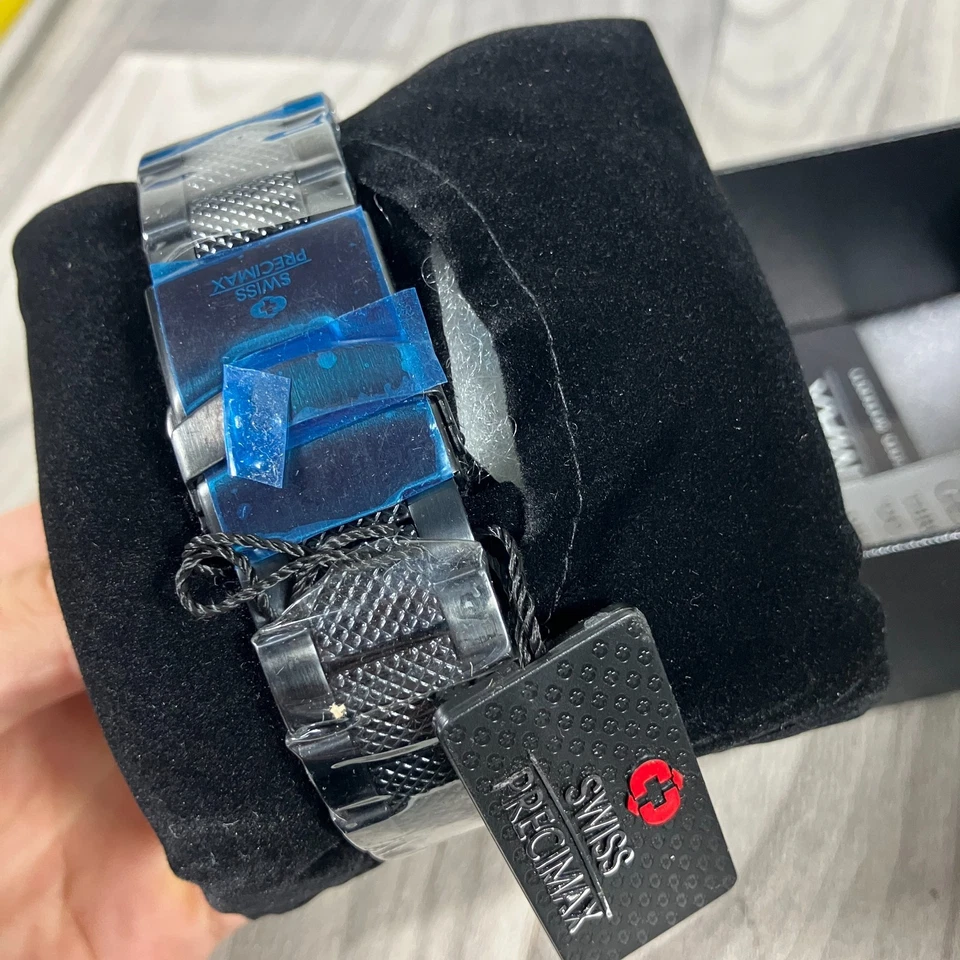 Reloj Swiss Precimax SP12164 para hombre acero inoxidable esfera negra caja de 47 mm y papeles Foto 3 de 4