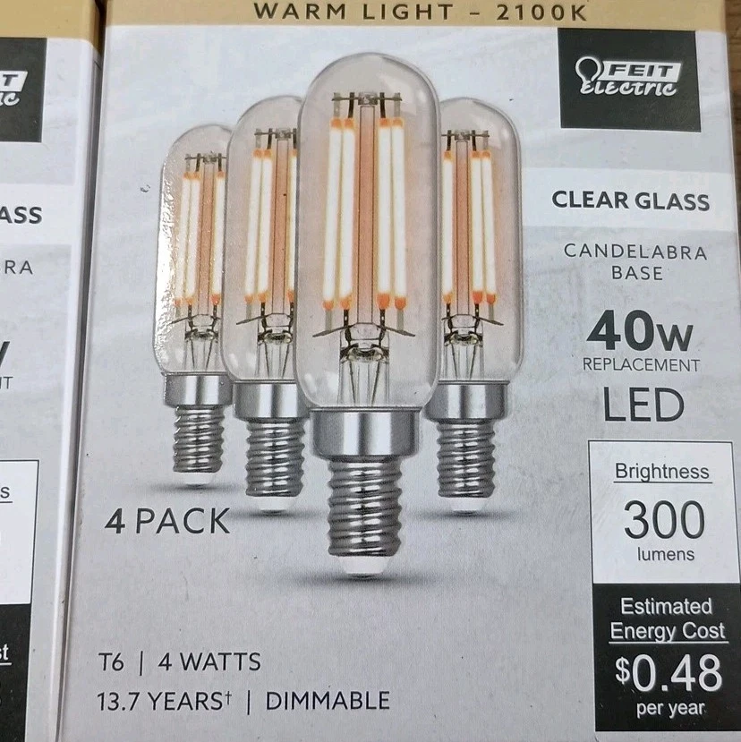 (16) Feit Electric Candelabra LED Light Bulb(s) Clear Glass Warm White 2100K - Image 2 of 2