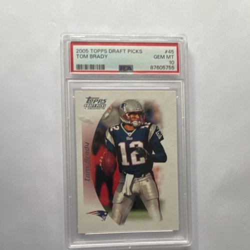 Topps 2005 Draft Picks Tom Brady #45 Patriots PSA 10 NFL Football Card