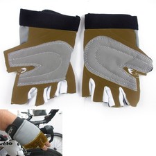 Cycling Gloves Padded Half Finger Mtb Bike Bicycle Glove Sports Strap ML Brown
