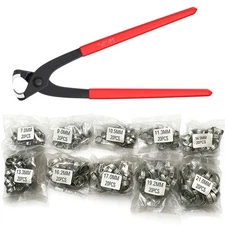 For 200X Assorted Single Ear Hose Clamps 304 Stainless Steel with Crimping Tool