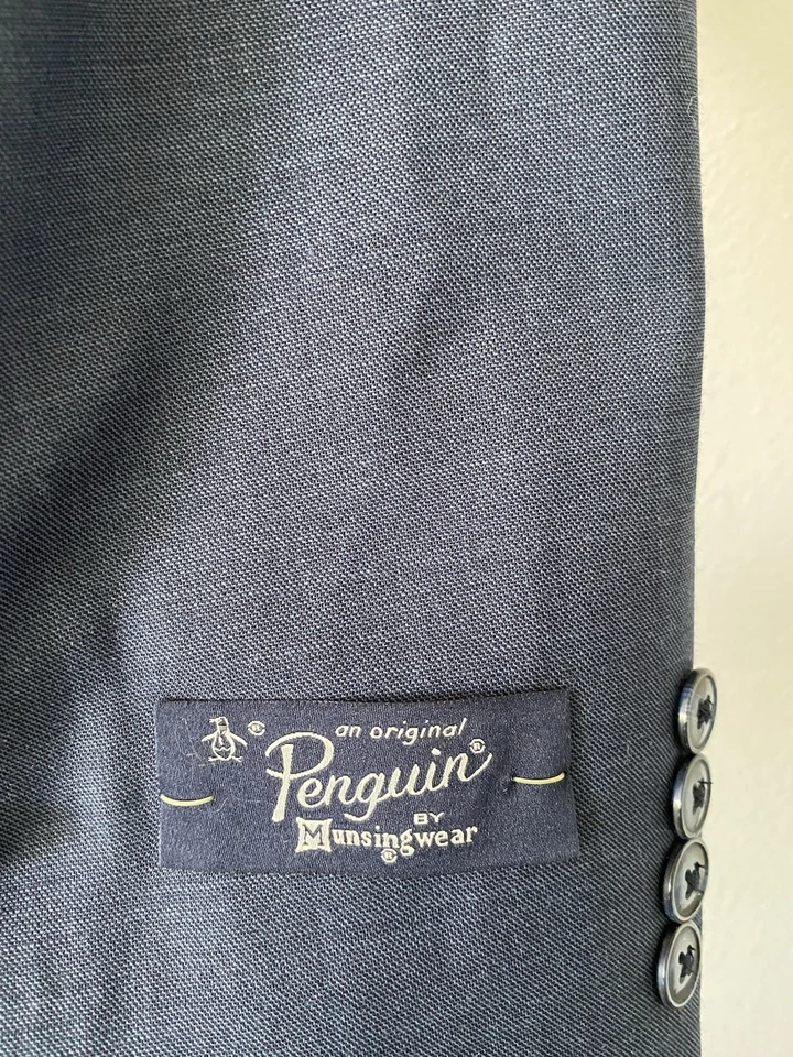 Jaqueta blazer terno Penguin Munsingwear 2 peças tamanho 40R calça 36X32 mistura de lã - Imagem 2 de 4