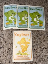3 Vintage Stickers American Greetings Care Bears 80s 1983 Funshine Good Luck