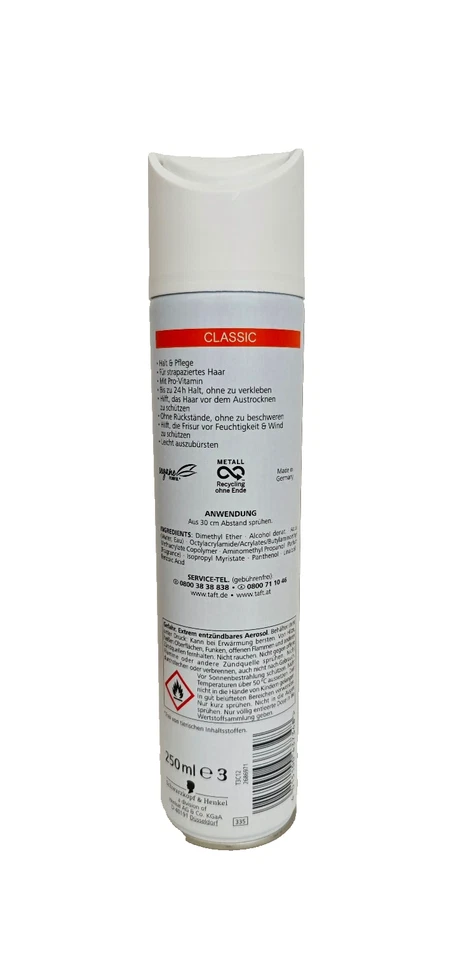 Schwarzkopf Taft Haarspray Classic, Halt 2, Haarstyling Halt & Pflege, 3x250ml - Bild 3 von 4